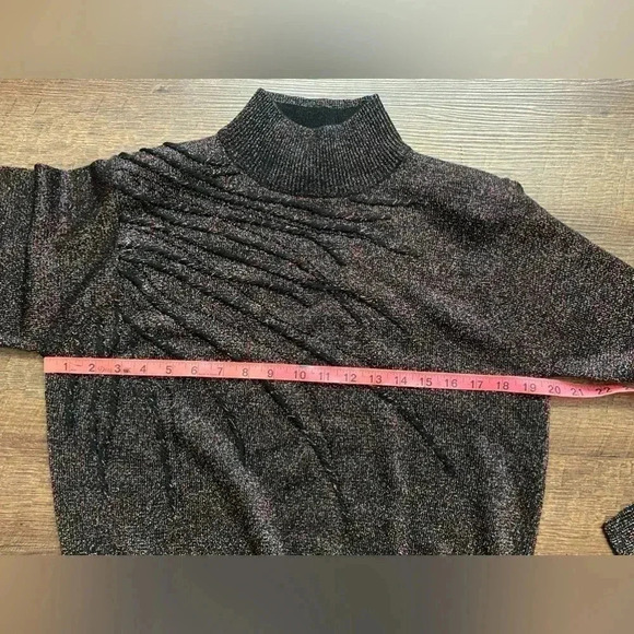 90s Dressbarn women’s black rainbow metallic sparkle sweater turtleneck medium - Picture 16 of 16
